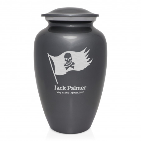 Pirate Flag Cremation Urn - Gunmetal Gray
