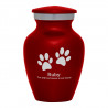 Keepsake Pawprints Pet Cremation Urn - Ruby Red