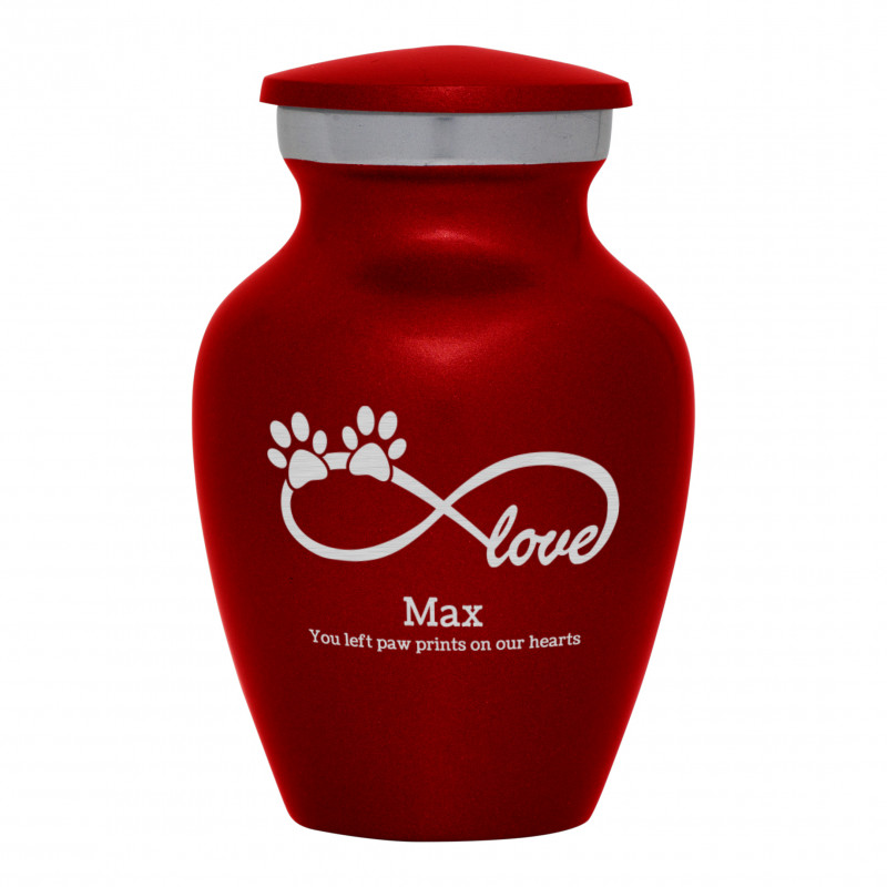Keepsake Infinite Love Pet Cremation Urn - Ruby Red