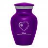 Keepsake Paw Prints On My Heart Pet Cremation Urn - Purple Luster
