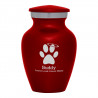 Keepsake Angel Paw Pet Cremation Urn - Ruby Red