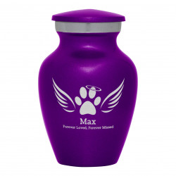 Keepsake Angel Wings Pet Cremation Urn - Purple Luster