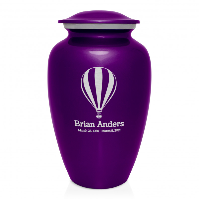Hot Air Balloon Cremation Urn - Purple Luster