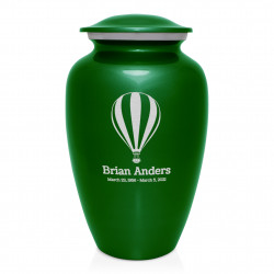 Hot Air Balloon Cremation Urn - Shamrock Green