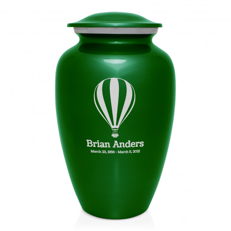 Hot Air Balloon Cremation Urn - Shamrock Green