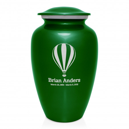 Hot Air Balloon Cremation Urn - Shamrock Green