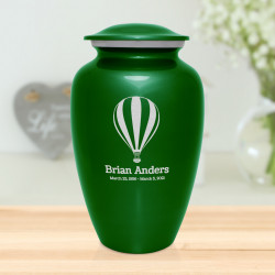 Hot Air Balloon Cremation Urn - Shamrock Green
