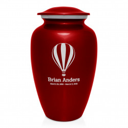 Hot Air Balloon Cremation Urn - Ruby Red