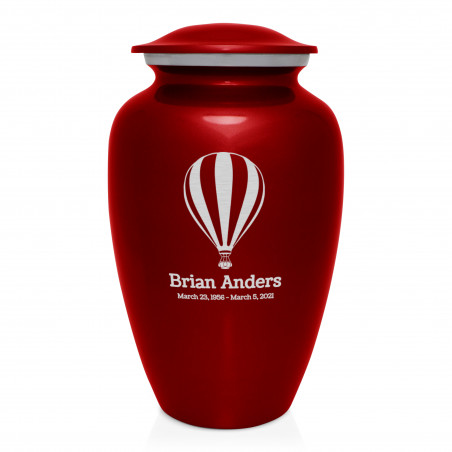 Hot Air Balloon Cremation Urn - Ruby Red