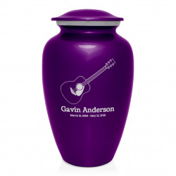 Acoustic Guitar Cremation Urn - Purple Luster