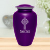 Celtic Cross Cremation Urn - Purple Luster