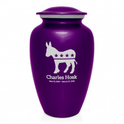 Democratic Donkey Cremation Urn - Purple Luster