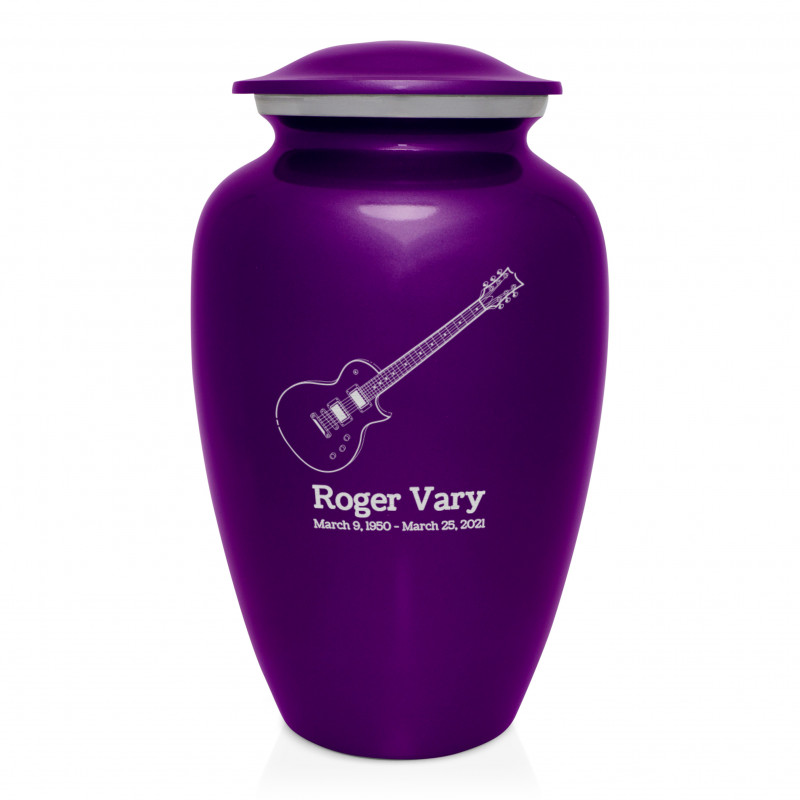 Electric Guitar Cremation Urn - Purple Luster