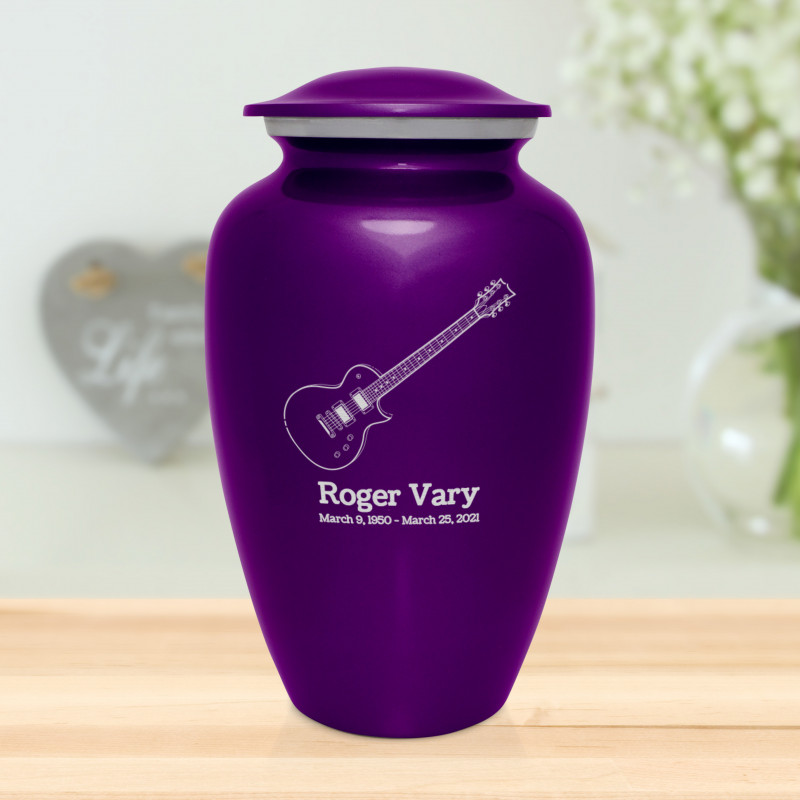 Electric Guitar Cremation Urn - Purple Luster