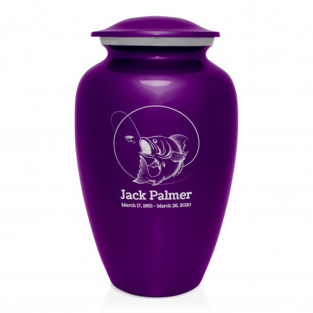 Lure Hit Fishing Cremation Urn - Purple Luster