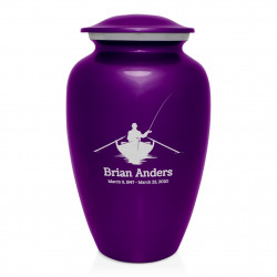 Fisherman Boat Cremation Urn - Purple Luster