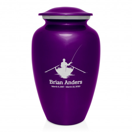Fisherman Boat Cremation Urn - Purple Luster