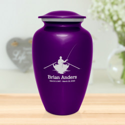 Fisherman Boat Cremation Urn - Purple Luster