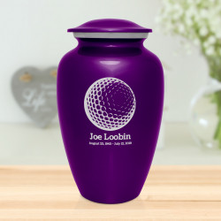 Golf Ball Cremation Urn - Purple Luster
