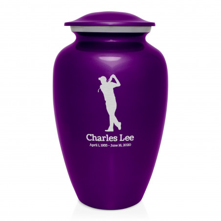 Golf Cremation Urn - Purple Luster