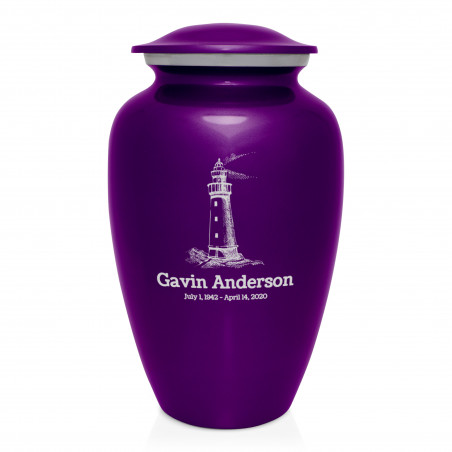 Lighthouse Cremation Urn - Purple Luster