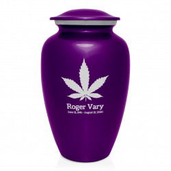 Marijuana Cremation Urn - Purple Luster