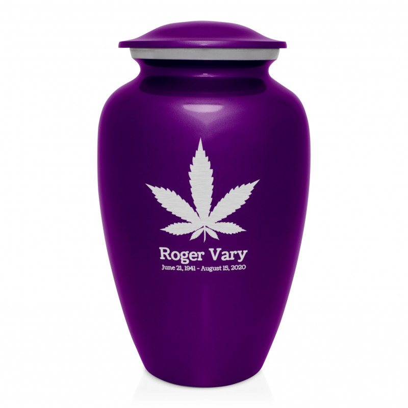 Marijuana Cremation Urn - Purple Luster