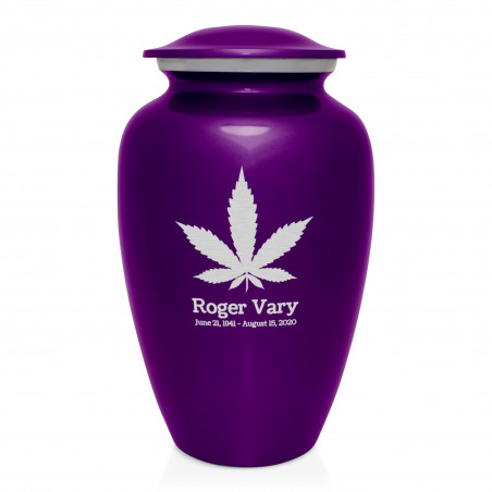 Marijuana Cremation Urn - Purple Luster