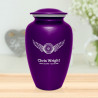 Winged Wheels Cremation Urn - Purple Luster