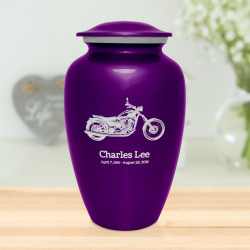 Motorcycle Cremation Urn - Purple Luster