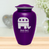 Republican Elephant Cremation Urn - Purple Luster