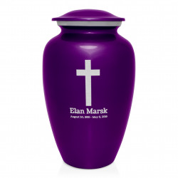 Cross Cremation Urn - Purple Luster