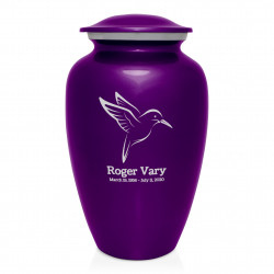 Hummingbird Cremation Urn - Purple Luster
