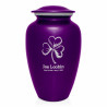 Shamrock Cremation Urn - Purple Luster
