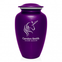 Unicorn Cremation Urn - Purple Luster
