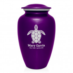 Sea Turtle Cremation Urn - Purple Luster