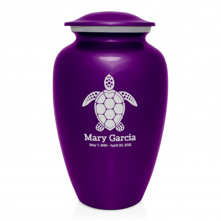 Sea Turtle Cremation Urn - Purple Luster