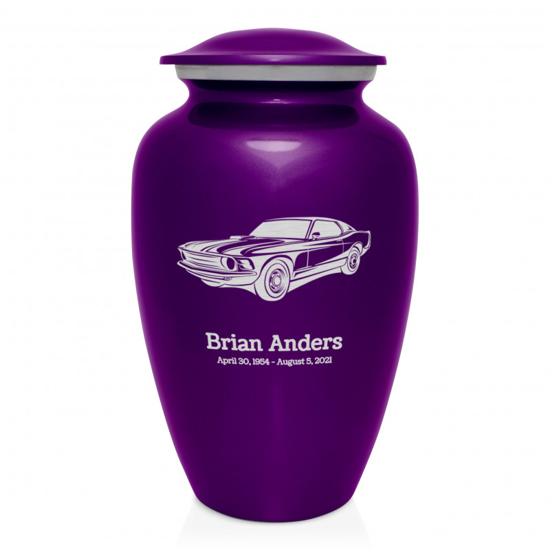 Muscle Car Cremation Urn - Purple Luster