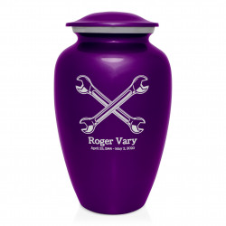 Mechanic Wrench Cremation Urn - Purple Luster