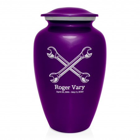 Mechanic Wrench Cremation Urn - Purple Luster