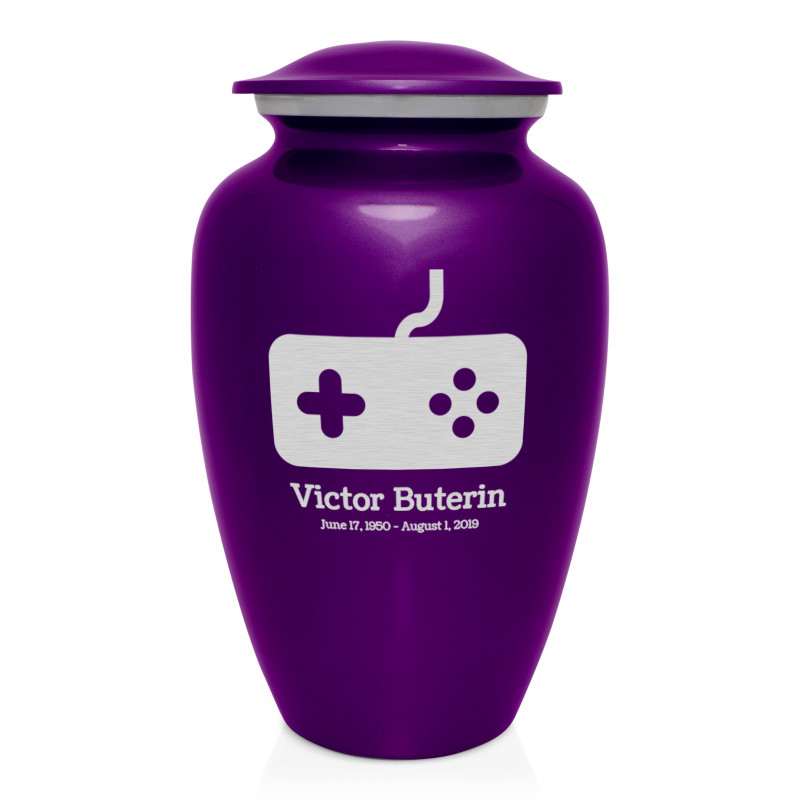 Gaming Cremation Urn - Purple Luster
