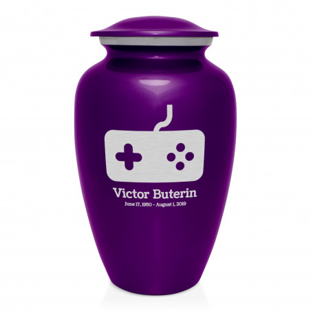 Gaming Cremation Urn - Purple Luster
