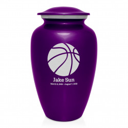 Basketball Cremation Urn - Purple Luster