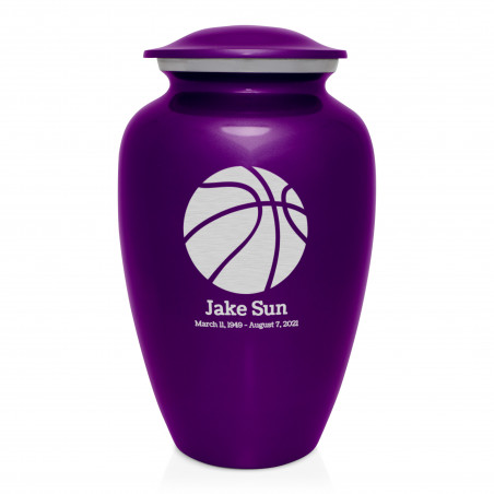 Basketball Cremation Urn - Purple Luster