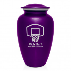 Basketball Hoop Cremation Urn - Purple Luster