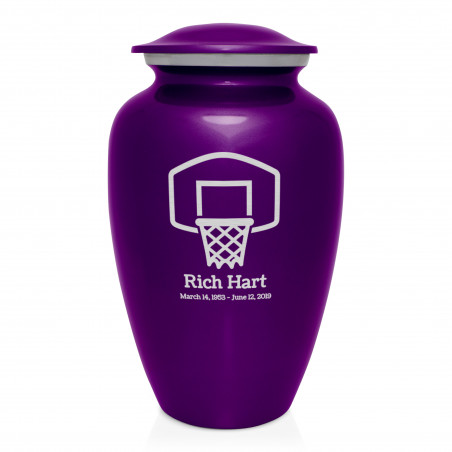 Basketball Hoop Cremation Urn - Purple Luster