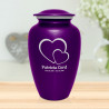 Loving Hearts Cremation Urn - Purple Luster