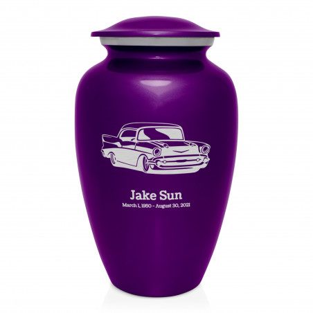 Classic Car Cremation Urn - Purple Luster
