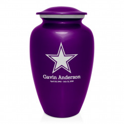 Dallas Star Cremation Urn - Purple Luster