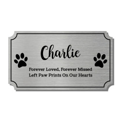 DIY Pet Cremation Urn Plate - Brushed Silver - 4" w x 2.25" h